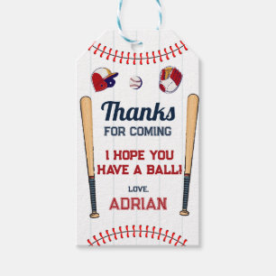 Baseball favour thank you Birthday Gift Tags