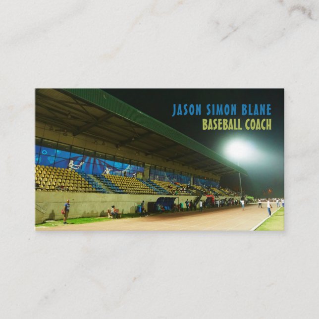 Baseball Field Landscape, Coach Business Card (Front)