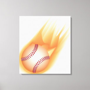 baseball fire canvas print