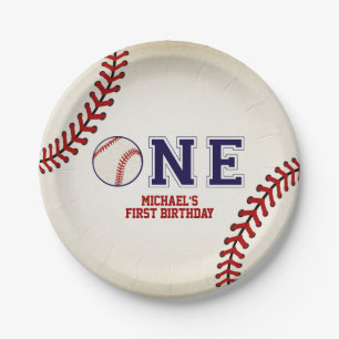 Baseball First Birthday Paper Plate