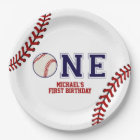 Baseball First Birthday Paper Plates