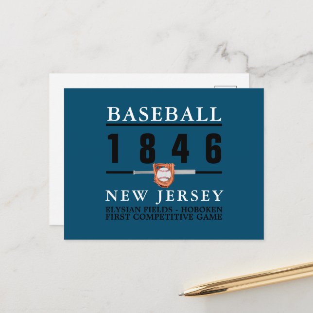 Baseball, First Competitive Game Postcard (Front/Back In Situ)
