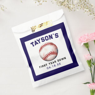 Baseball First Year Down 1st Birthday Favour Bag