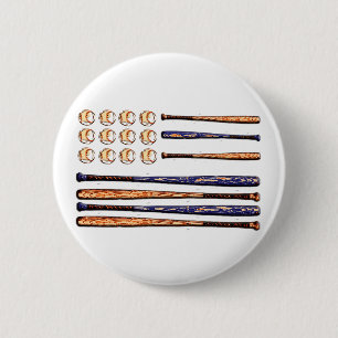 baseball flag 2 inch round button