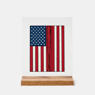 Baseball Flag Distressed Vintage Vector Design_1 Acrylic Sign