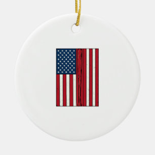 Baseball Flag Distressed Vintage Vector Design_1 Ceramic Ornament