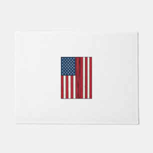 Baseball Flag Distressed Vintage Vector Design_1 Doormat