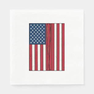 Baseball Flag Distressed Vintage Vector Design_1 Napkin