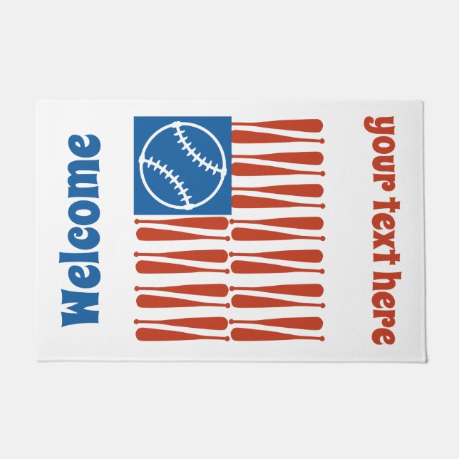 Baseball Flag  Doormat (Front)