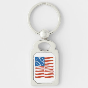 Baseball Flag  Keychain