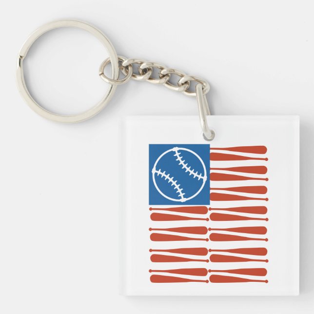 Baseball Flag  Keychain (Front)