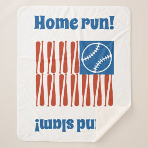 Baseball Flag Sherpa Blanket