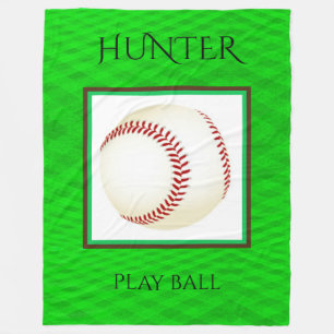 Baseball Fleece Blanket with Custom Name & Team