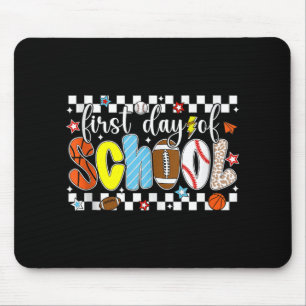 Baseball Football Basketball Preppy First Day Of S Mouse Pad