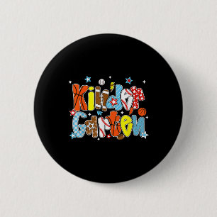 Baseball Football Basketball Preppy Kindergarten B 2 Inch Round Button