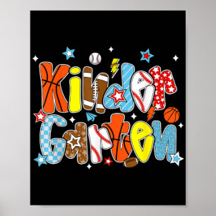 Baseball Football Basketball Preppy Kindergarten B Poster