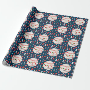 Baseball for Christmas with name for kids   Wrapping Paper