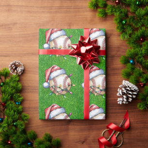 Baseball for Christmas Wrapping Paper