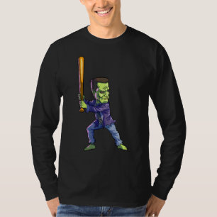 Baseball Frankenstein Halloween Men Boys Baseball T-Shirt