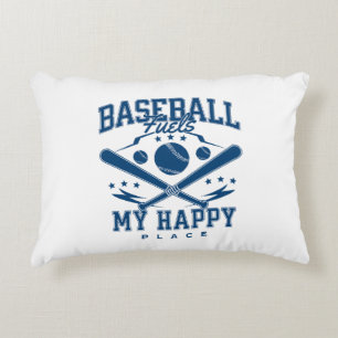 Baseball Fuels My Happy Place Accent Pillow