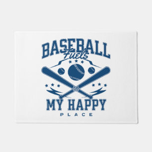 Baseball Fuels My Happy Place Doormat