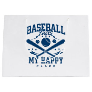 Baseball Fuels My Happy Place Large Gift Bag