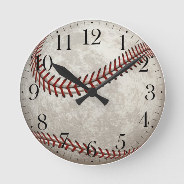 Baseball  Game  American Past-time Sports Round Clock (Front)