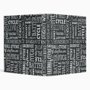 Baseball Game Chalkboard Words And Terms Binder