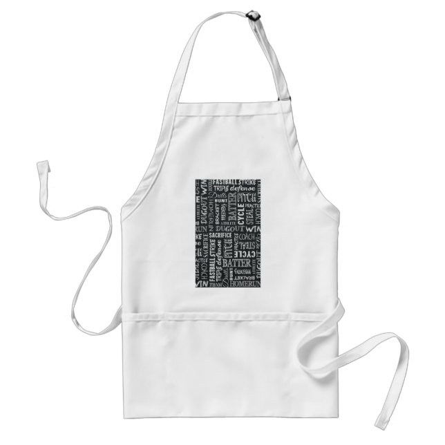 Baseball Game Chalkboard Words Standard Apron (Front)