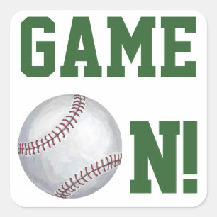 Baseball Game On Square Sticker