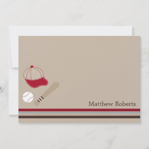 Baseball Gears Flat Thank You/Note Cards