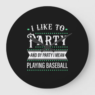 Baseball Gift For Baseball Team Player Funny Large Clock
