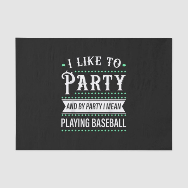 Baseball Gift For Baseball Team Player Funny Tissue Paper (Front)