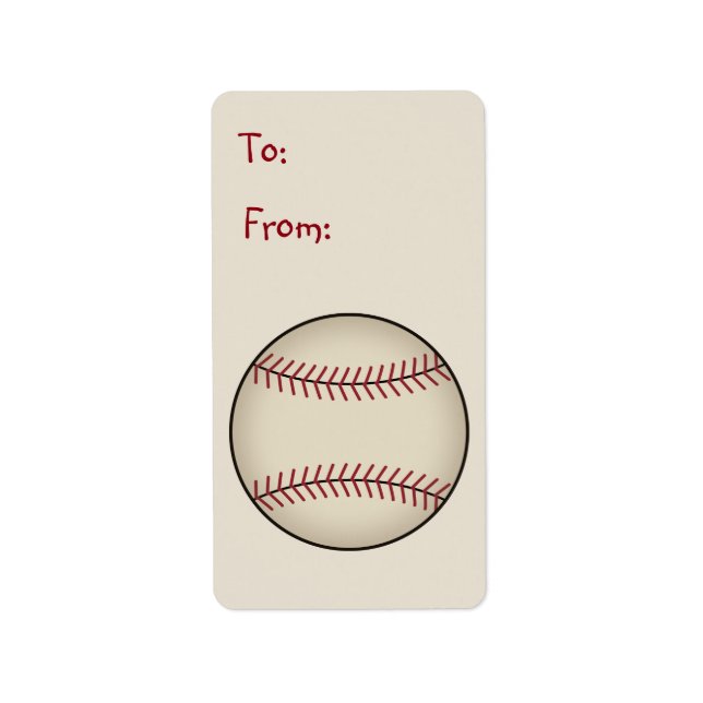 Baseball Gift Tag Labels (Front)