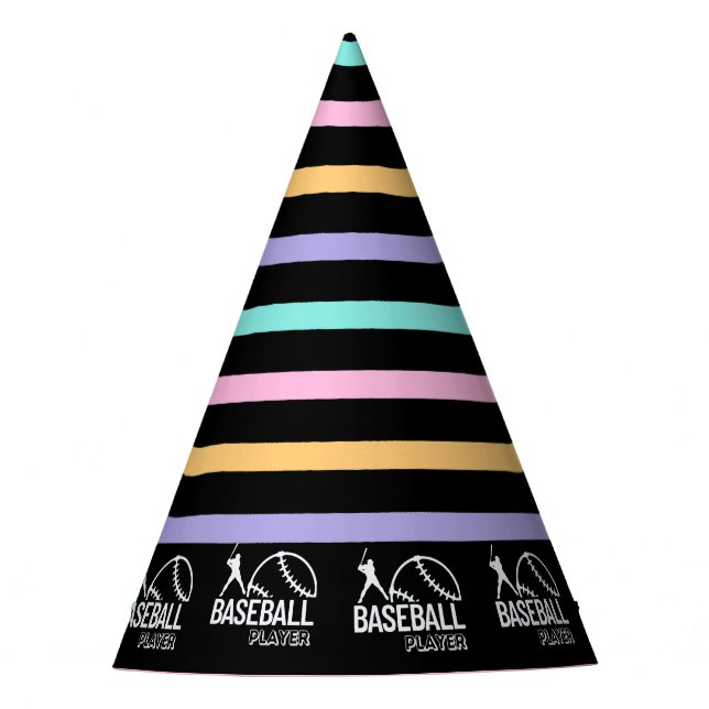 Baseball Girl Birthday, Baseball Player Gift Party Party Hat (Front)