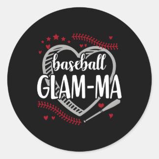 Baseball Glam-Ma Sport Fan Mother Grandma Classic Round Sticker