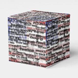 Baseball Glory   Faded Grunge American Flag Words Favor Box