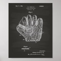 Baseball Glove 1924 Patent Art - Chalkboard