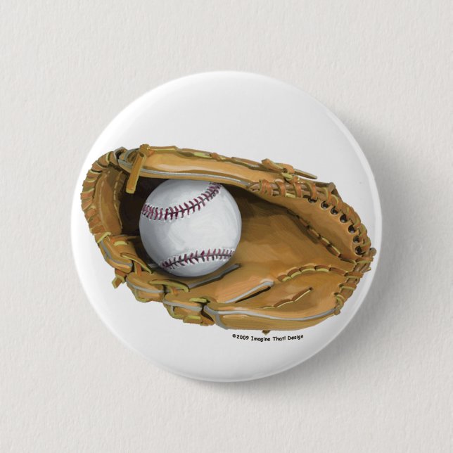 Baseball Glove 2 Inch Round Button (Front)