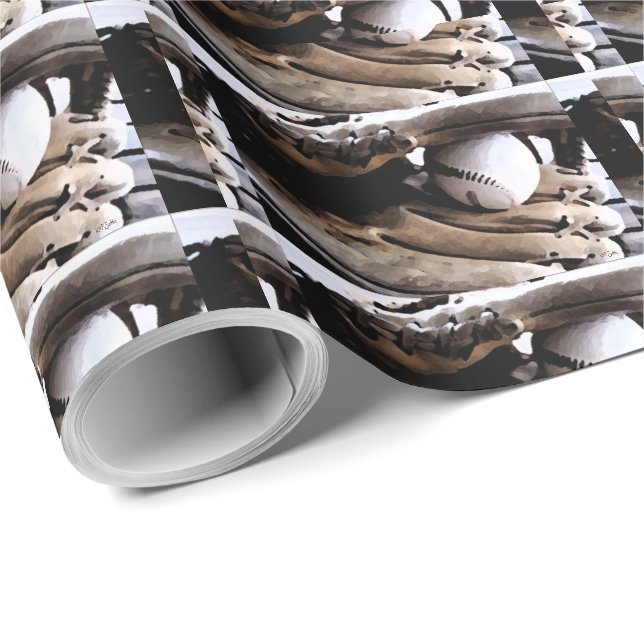 Baseball Glove and Ball Wrapping Paper (Roll Corner)