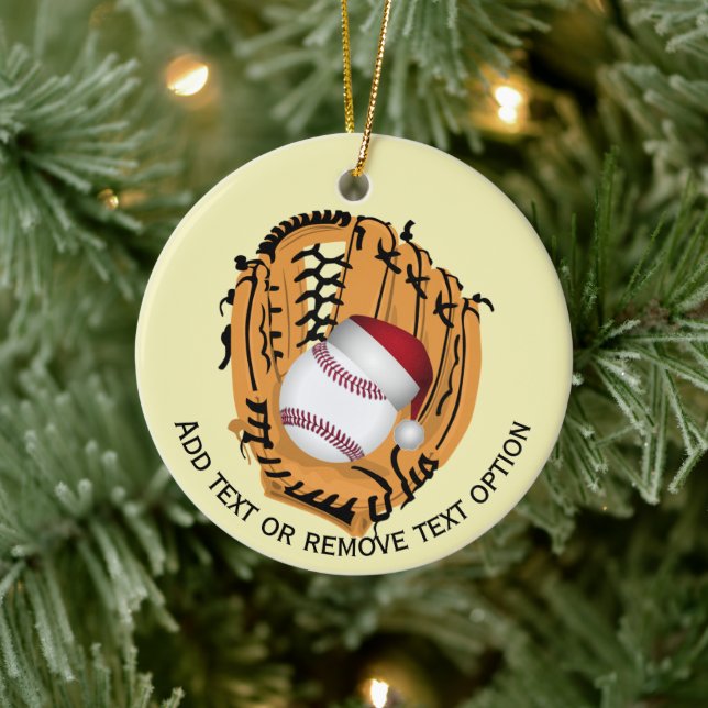 Baseball, Glove, Bats Christmas Ceramic Ornament (Tree)