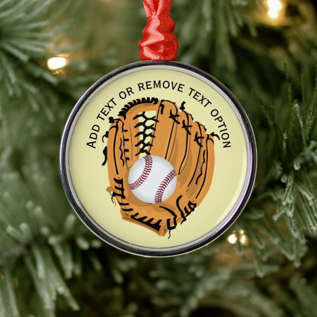 Baseball, Glove, Bats Christmas Metal Ornament (Tree)