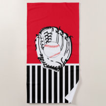 Baseball Glove Beach Towel
