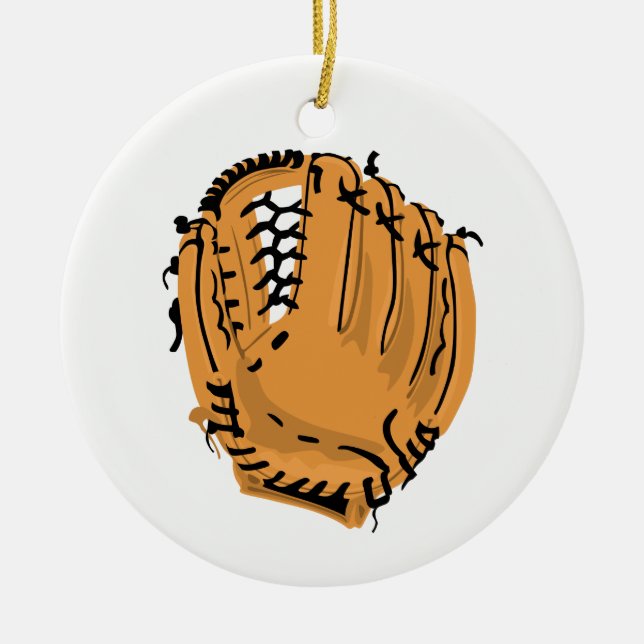 Baseball Glove Ceramic Ornament (Front)
