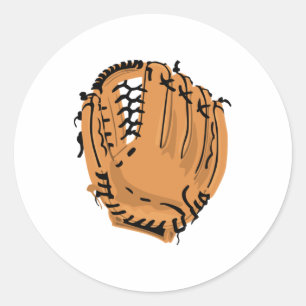 Baseball Glove Classic Round Sticker