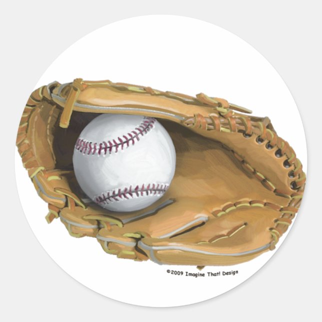 Baseball Glove Classic Round Sticker (Front)