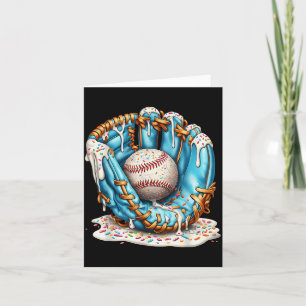 Baseball Glove Ice Cream Drip With Sprinkles Men B Card