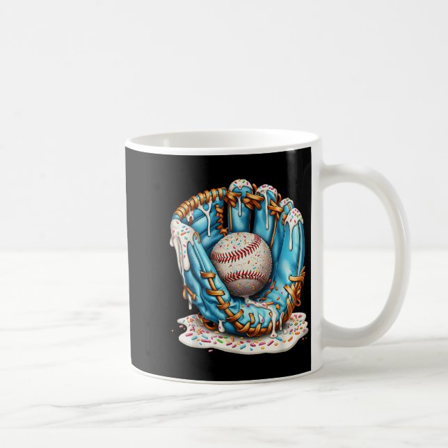 Baseball Glove Ice Cream Drip With Sprinkles Men B Coffee Mug (Right)