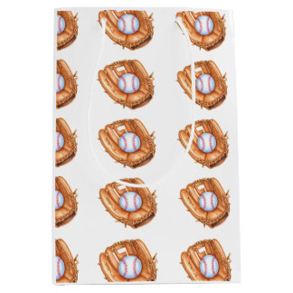 Baseball & Glove Seamless Pattern Medium Gift Bag