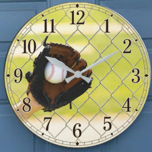 Baseball Glove  Vintage Catcher's Mitt Sports  Large Clock